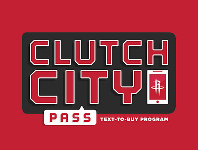 Houston Rockets Clutch City Pass branding clutch city pass design houston rockets icon illustration logo vector