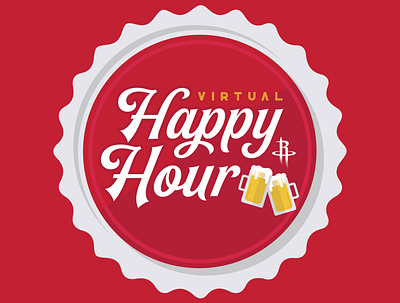 Houston Rockets Virtual Happy Hour beer branding design happy hour houston rockets icon illustration logo vector