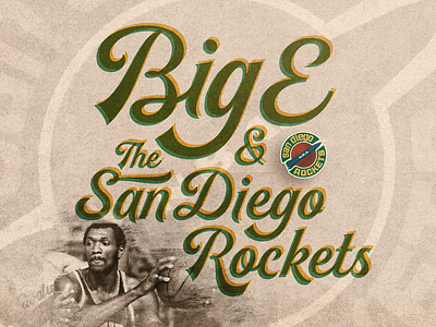 Big E & The San Diego Rockets basketball big e elvin hayes houston rockets illustration logo nba retro san diego rockets script vector vintage