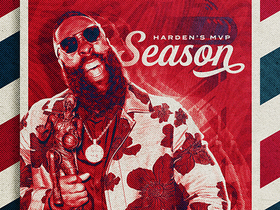 Houston Rockets Beard Week - Harden MVP Season barber basketball branding design houston rockets illustration james harden retro stripes typography vector vintage