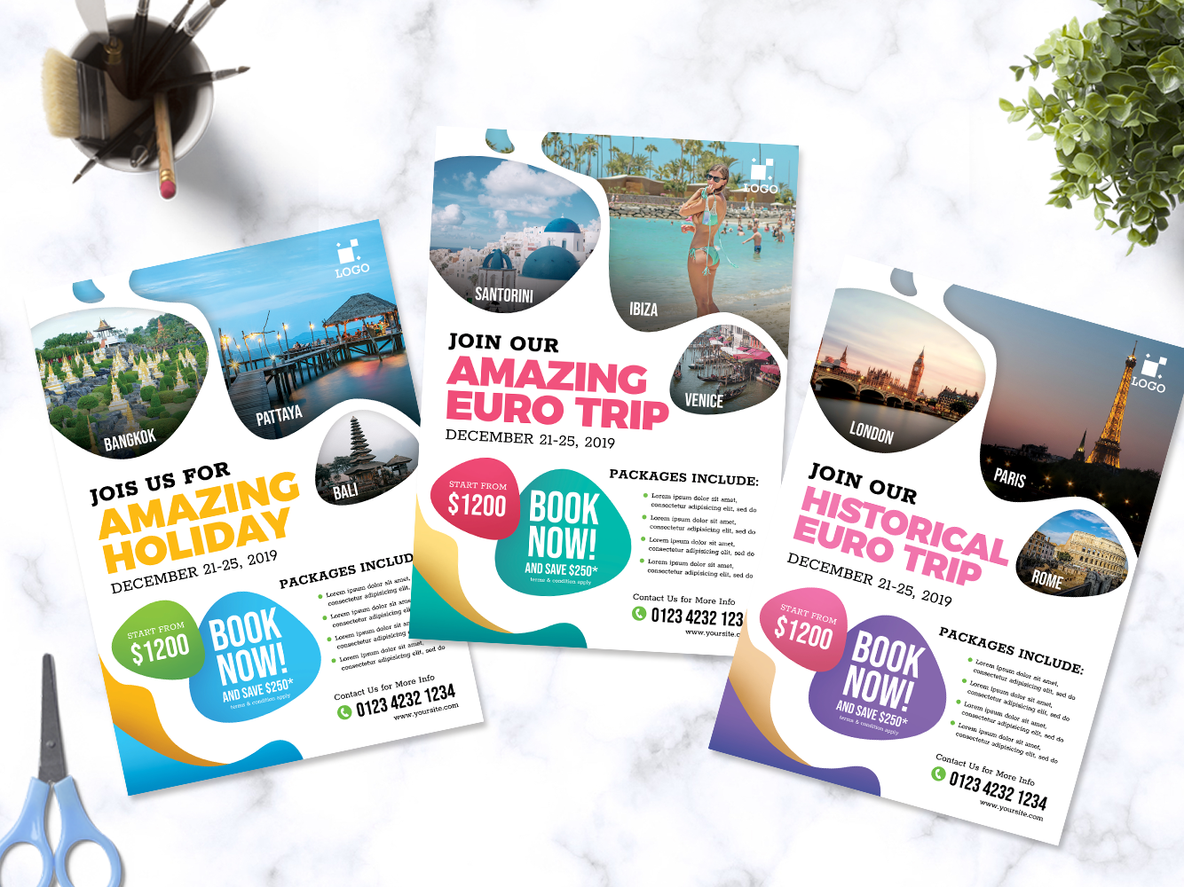 Travel & Vacation Flyer Template by Farid Kardana on Dribbble With Regard To Vacation Flyer Template