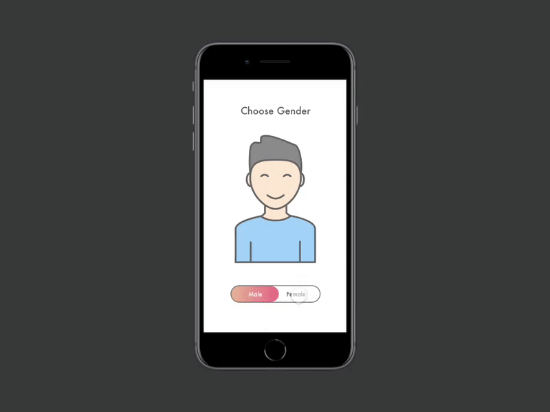 Choose Gender Interaction adobe xd interaction design interaction design hello dribbble dribbble debut