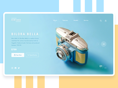 Camera Product Page Concept 2019 trends camera clean design ecommerce landing page minimal product product page shopping ui web page website