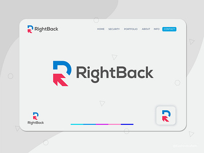 Minimal R letter logo design for RightBack agency app logo design b letter b letter logo brand identity branding corporate creative logo branding logo design minimalism minimalist minimalist design minimalist logo minimalistic modern logo r logo r logo mark r minimal logo typography