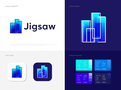 Jigsaw Logo Design For Construction Company agency branding design building business construction business construction company construction logo corporate creative gradient home logo logo design logo designer logo mark modern property real estate real estate agency real estate logo