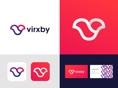 Virxby (V) Latter Logo Design Concept agency app icon app logo brand and identity branding branding agency branding design business identity letter logo lettering logo logo mark logodesign logodesigns logotype modern modern logo v v latter logo v logo