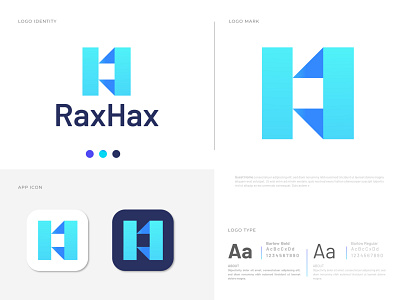 RaxHax (R+H) Latter Logo Design Concept abstract abstract design app icon arrow logo branding concept creative logo designer gradient h h letter letter design letter logo logo mark marketing modern monogram r r letter symbol