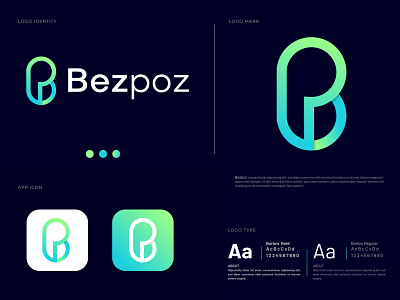 Bezpoz (B+P) Latter Logo Design Concept abstract agency app icon b b letter b mark branding concept creative logo designer gradient letter design letter logo logo designer logo mark logotype marketing modern p p letter