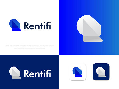 R letter logo design for Rentifi abstract agency app brand identity branding concept corporate creative logo gradient letter design letter logo logo designer logo mark logotype marketing minimalism modern r r letter r mark