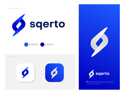 sqerto S letter logo design analysis app brand identity branding branding agency business company creative data analysis gradient illustraion letter logo lettering logo mark modern reporting s s letter logo s logo mark technology