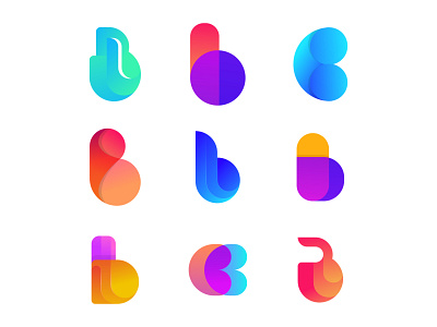 Alphabet B Logo Design concept for boogie agency alphabet logo b letter b mark brand identity branding branding design colorful logo creative logo design gradient illustration letter logo logo logo designer logo mark logotype mobail modern typography