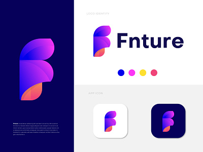 F Letter Logo Design - Fnture abstract agency brand identity branding branding design colorful logo creative logo design f letter f logo gradient gradient logo illustration letter logo logo designer logo mark logotype modern logo print typogaphy