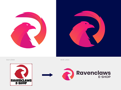 Logo Redesign for Ravenclaws E-shop agency app icon branding co colorfull creative logo gradient logo letter logo logo logo design branding logo designer logo identity logo mark logo redesign logotype modern modern logo r mark