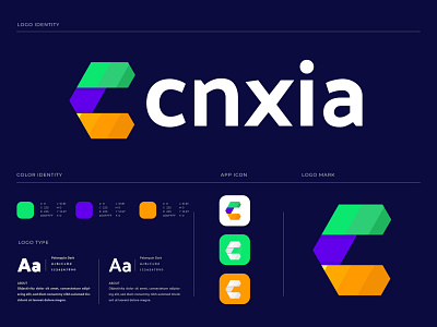 C letter logo design for cnxia abstract app icon apps design brand identity branding branding designer c letter c logo colorful logo creative logo designer identity designer letter logo letter logo designer logo logo designer logo mark logotype minimal modern