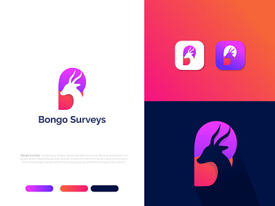 Bongo Surveys Logo Design agency app icon app logo b b letter logo brand and identity branding agency branding design business deer hunting deer logo identity letter logo lettering logo logo mark logodesign logodesigns logotype minimal modern logo