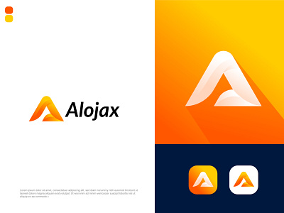 A letter logo design for concept Alojax a a letter logo a logo a mark abstract agency agency branding app icon app logo brand and identity branding branding design business identity letter logo lettering logo logo mark logodesign logodesigns logotype modern logo