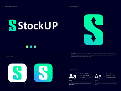 Logo Design Concept for StockUP app brand identity branding agency colorful logo creative logo flat logo identity designer illustration letter logo logo designer logotype minimal logo modern logo s s icon s letter logo s logo s logo mark symbol