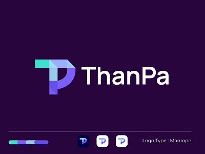 Branding logo design for ThanPa abstract logo agency app brand identity branding branding agency branding design colorful logo gradient logo logo animation logo design branding logo designer logo mark logotype modern modern logo p p logo t