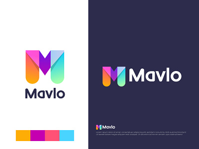 M letter logo design for Mavlo agency app icon app logo brand and identity branding branding agency branding design colorful logo identity letter logo lettering logo logo mark logodesign logodesigns logotype m letter logo m logo minimal modern logo n letter logo