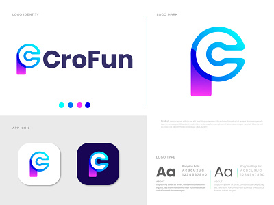 CF Logo Design- Modern Logo for CroFun abstract agency agency logo app design app logo design brand identity branding c letter logo corporate logos creative logo f letter logo icon design icon logo identity branding letter logo logo logo designer logo mark logo type modern logo