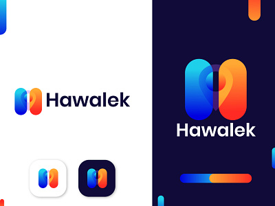 Hawalek Logo concept abstract app icon app icon logo brand identity branding branding agency colorful flat design gfxhouse h letter logo illustration letter logo letter mark logo logo logo design branding logo designer logodesign logotype modern place icon