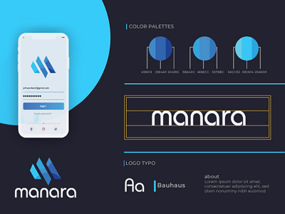 manara branding logo agency agency website brand brand identity branding branding design creative creative logo design development icon illustrator m latter logo m logo m monogram minimal modern modern logo professional logo typeography vector