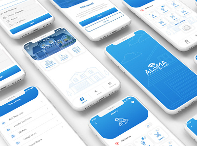 Aloma Smart adobe xd aloma smart app app design blue easy home icons illustrator lifestyle remote control smart device smart home smart home automation app ui user interface ux vector