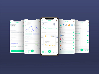 Crypto Wallet android app screens blockchain crypto crypto currency crypto wallet ethereum green home screen ios light mode screens token ui user interface ux vector wallet