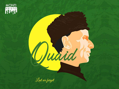 Quaid-e-Azam 2d 2d art design drawing green illustration pakistan portrait portrait art portrait illustration quaid sketchbook vector