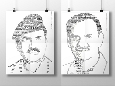 Typographic Portraits army art design designer digital art digital portrait face framed poster graphic design illustration mockup pakistan army portrait poster public figure typeface typogaphy typographic portrait vector wall hanging