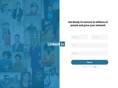 Daily UI Challenge #1 LinkedIn Signup Page Redesign