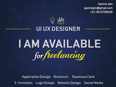 Freelancing application design brochure business card design einvitation logo photoshop typography ui ux design vector website design