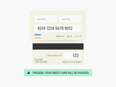 Checkout with a credit card