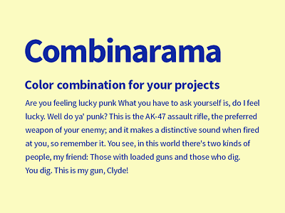 Combinarama Text 0B27A2 Background FBFBC1