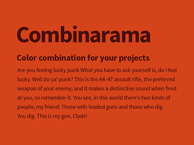 Combinarama Text 480F0F Background D5431A background color colour combinarama combination design inspiration simple