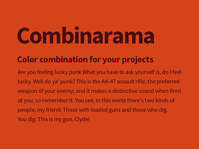 Combinarama Text 480F0F Background D5431A