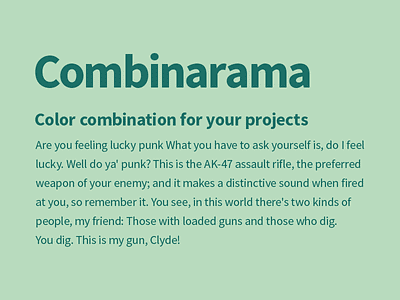Combinarama Text 1B6F66 Background B8DBBE background color colour combinarama combination design inspiration simple