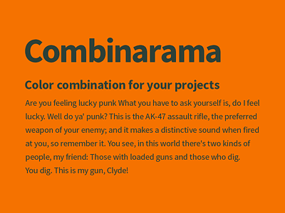 Combinarama Text 2B4038 Background F57200 background color colour combinarama combination design inspiration simple