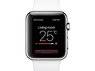 Thermostat rebound apple apple watch design minus plus thermostat ui watch