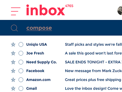 Email Client rebound app client design email inbox interface mail newsletter rebound ui