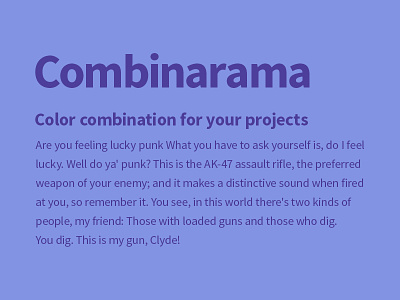 Combinarama Text 4E3E9C Background 8293E3 background color colour combinarama combination design inspiration simple