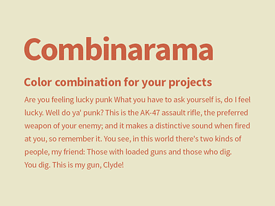 Combinarama Text CA6144 Background E9E6C9 background color colour combinarama combination design inspiration simple
