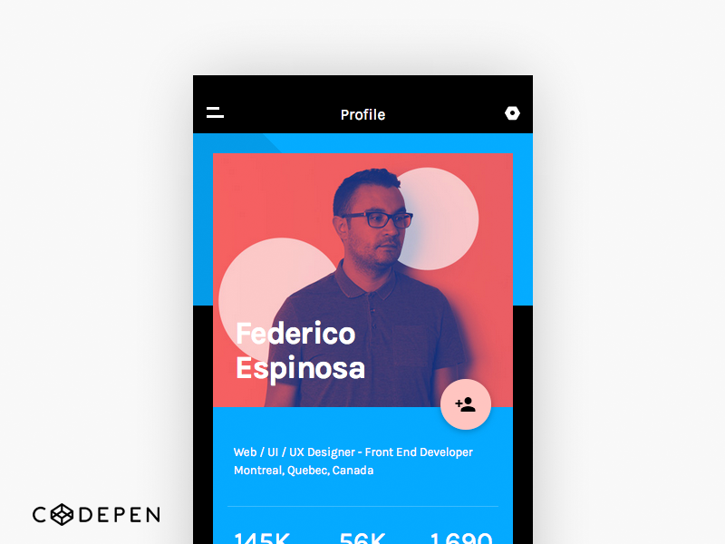 Invision Chat UI Screen 1-4 (codepen) share free code kit invision html css codepen chat ui