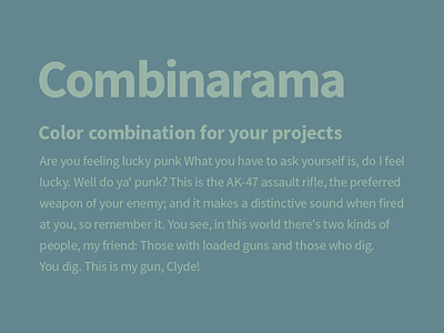 Combinarama Text 98B4A6 Background 64868E background color colour combinarama combination design inspiration simple