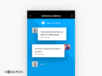 Invision Chat UI Screen 1-6 (codepen)