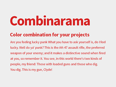 Combinarama Text D72323 Background EEEEEE