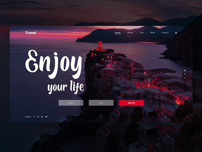 Enjoy your life design photoshop ui ui ux uidesign uiux design ux uxdesign webdesign website website design