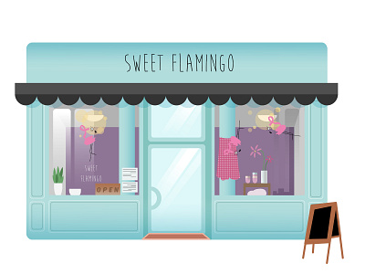 Facade Vecto Sweet Flamingo adobe illustrator food illustration illustrateur illustration illustrator illustratrice vector vector artwork