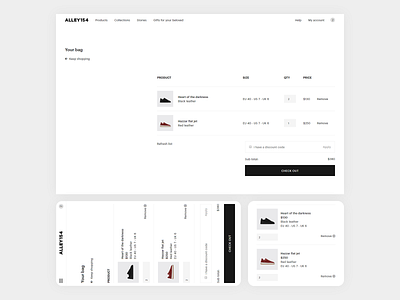 Responsive Minimal Ecommerce Website Checkout Stage