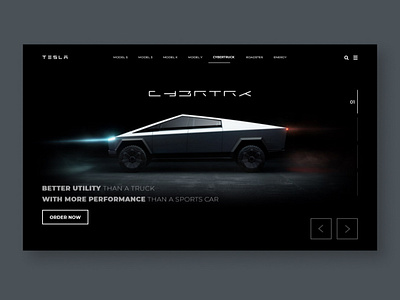 Cybertruck Tesla Concept Redesign animation car concept cybertruck ilon mask interactiondesign interface mockup perfomance site tesla teslacybertruck tesladesign teslamotors ui utility ux web website